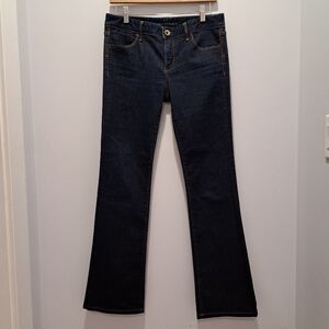 Banana Republic Dark Indigo Low Rise Y2K Quiet Luxury Bootcut Jeans Womens 27